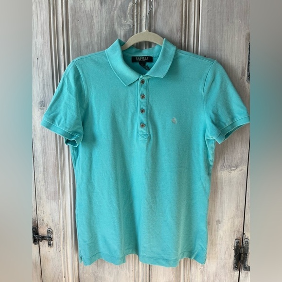 Lauren Ralph Lauren Tops - LAUREN RALPH LAUREN pastel Blue shortsleeve Polo shirt petite L tennis prep